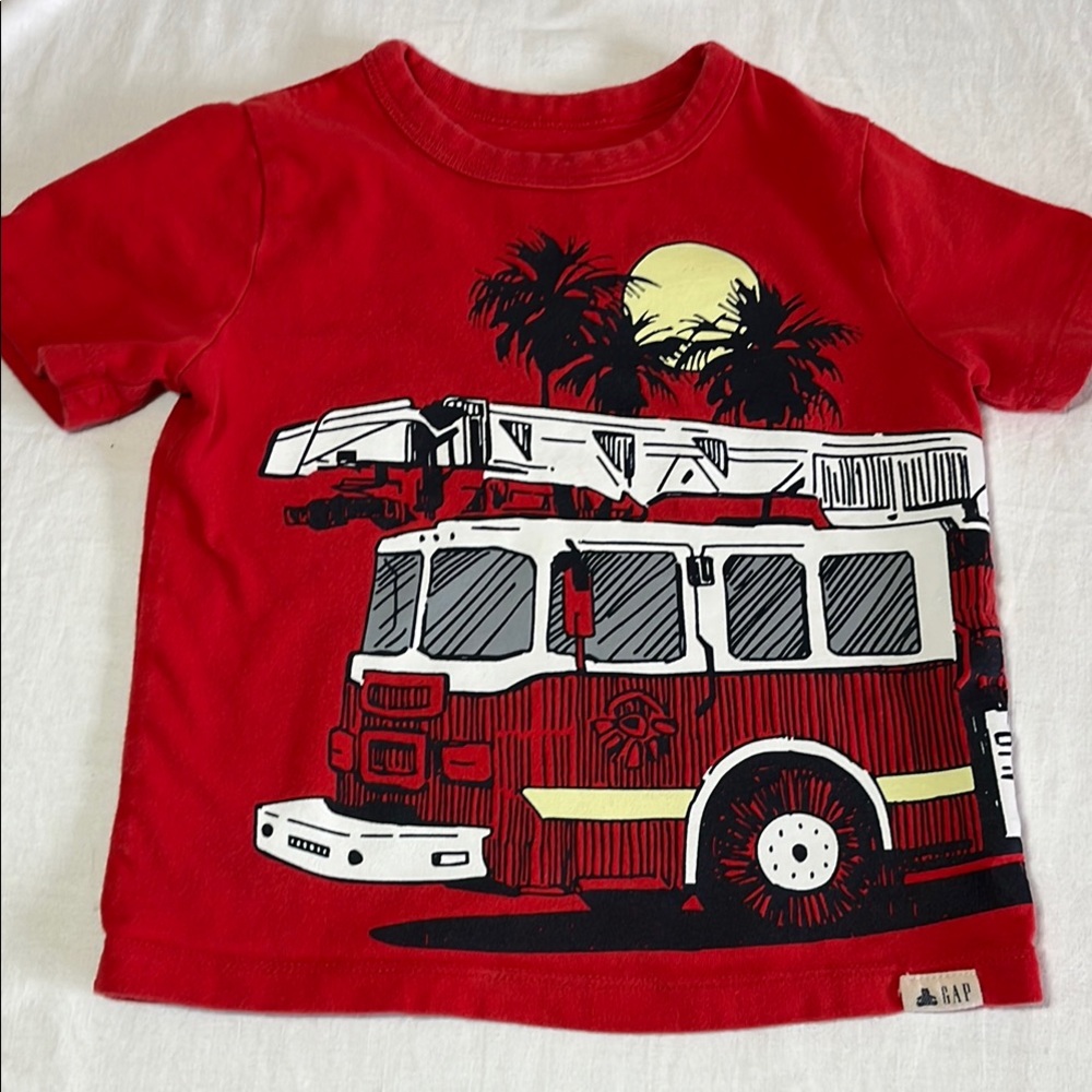 2T GAP Red Fire Truck Graphic T-Shirt